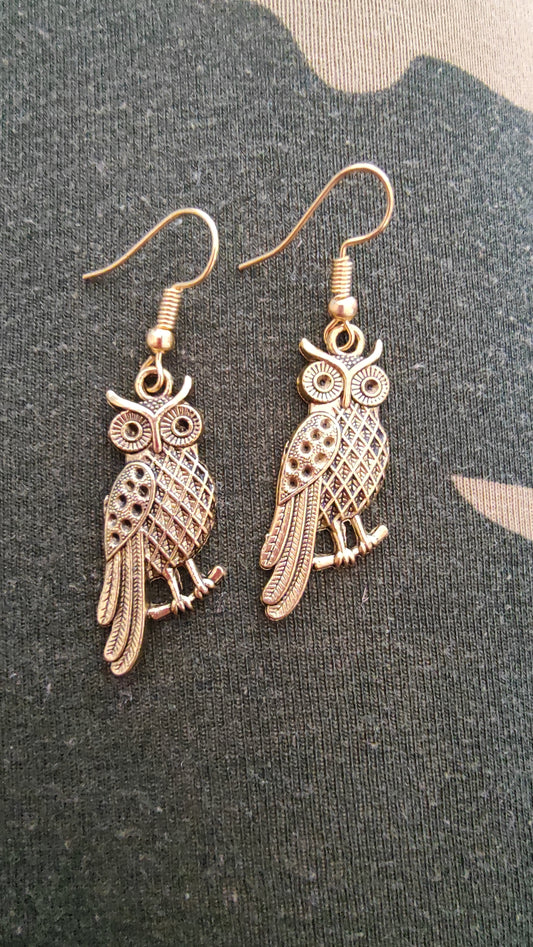 Owl Metal Earrings