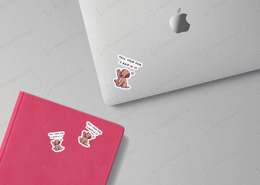 The "Puppy Wave Hola" Sticker