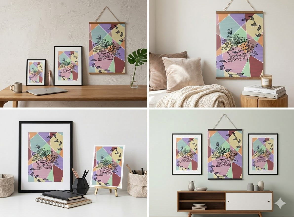 The "Mosaic Bloom" Poster